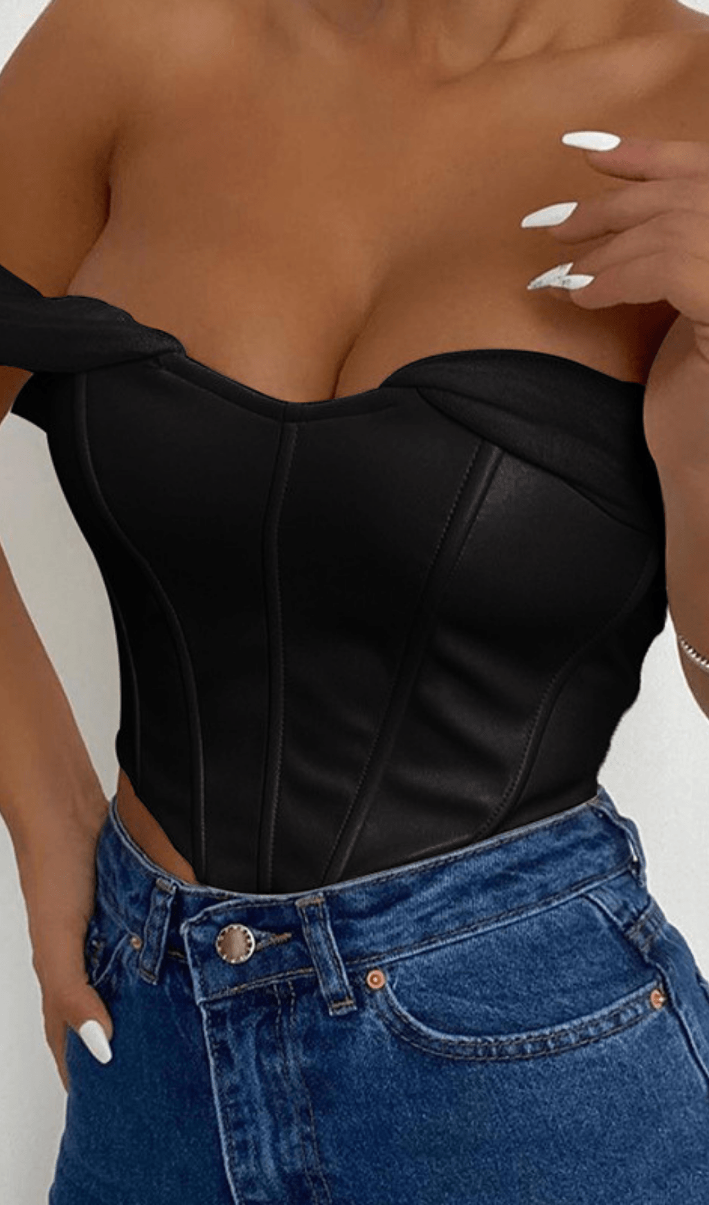 Leather slim camisole styleofcb
