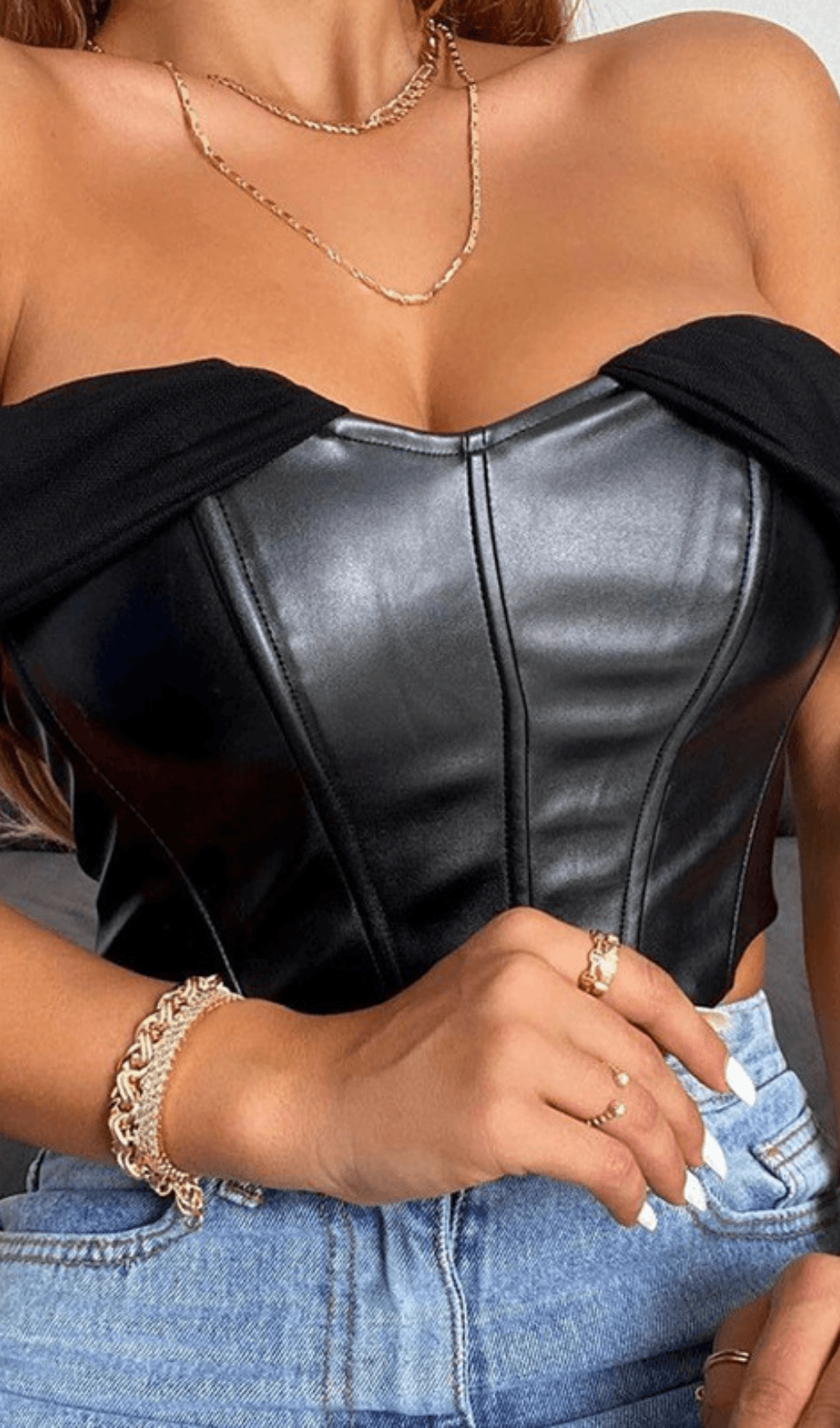 Leather slim camisole styleofcb