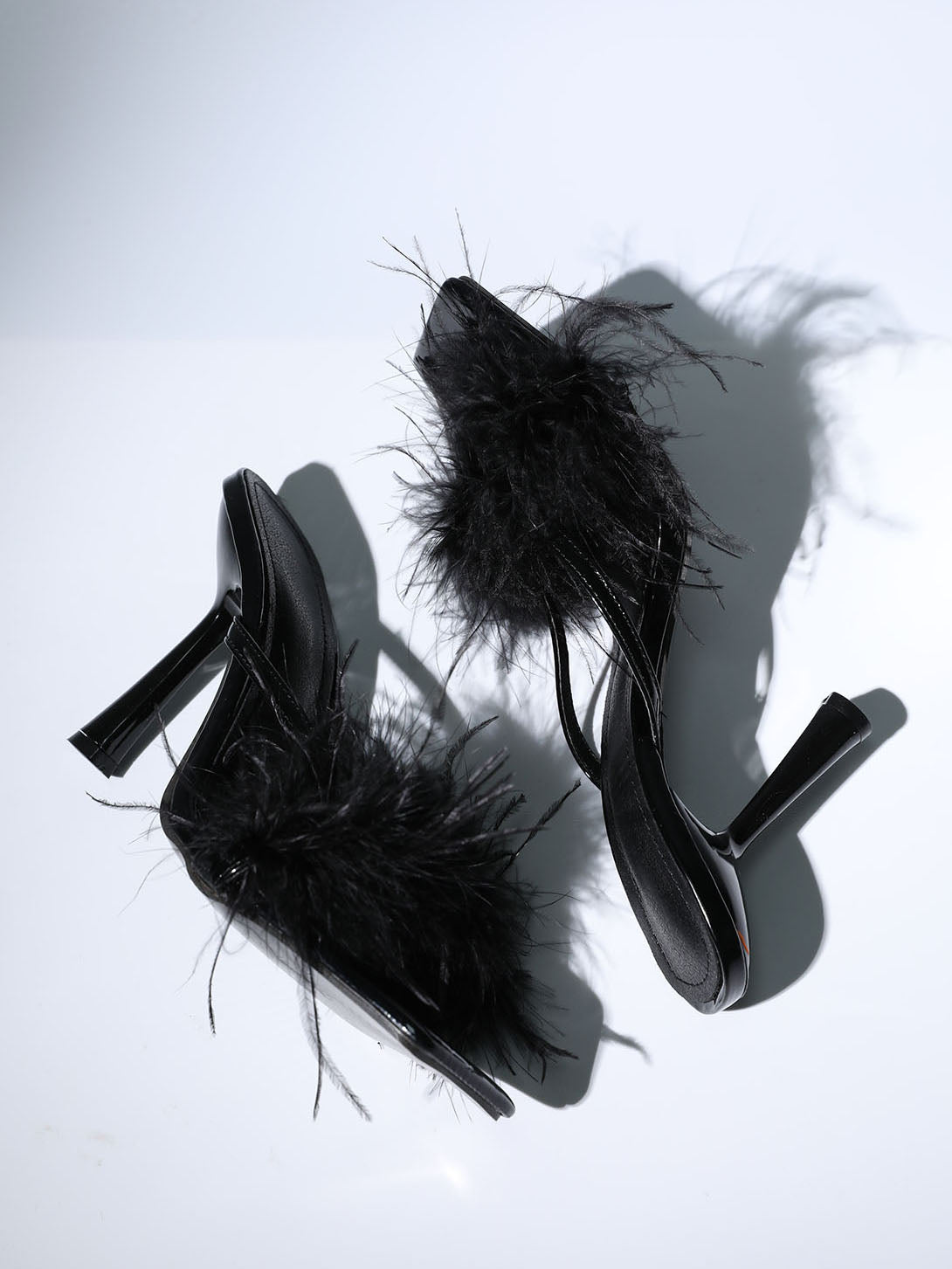 FEATHER HEELS IN BLACK-Shoes-Oh CICI SHOP