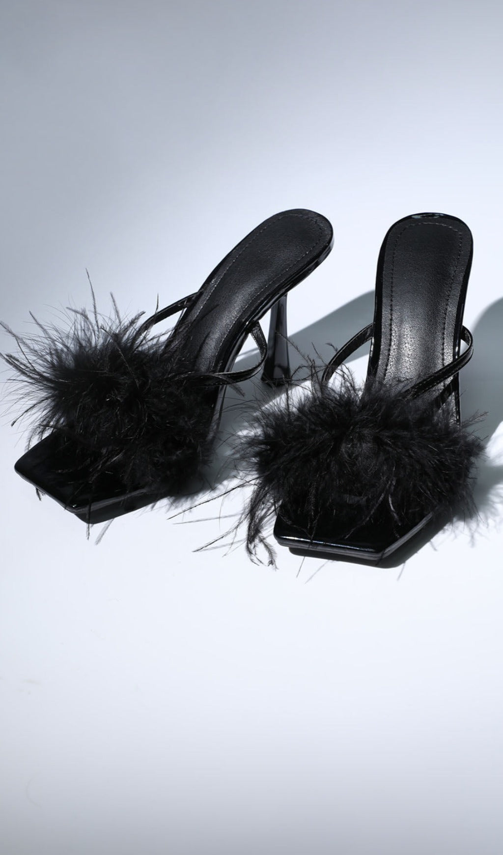 FEATHER HEELS IN BLACK-Shoes-Oh CICI SHOP