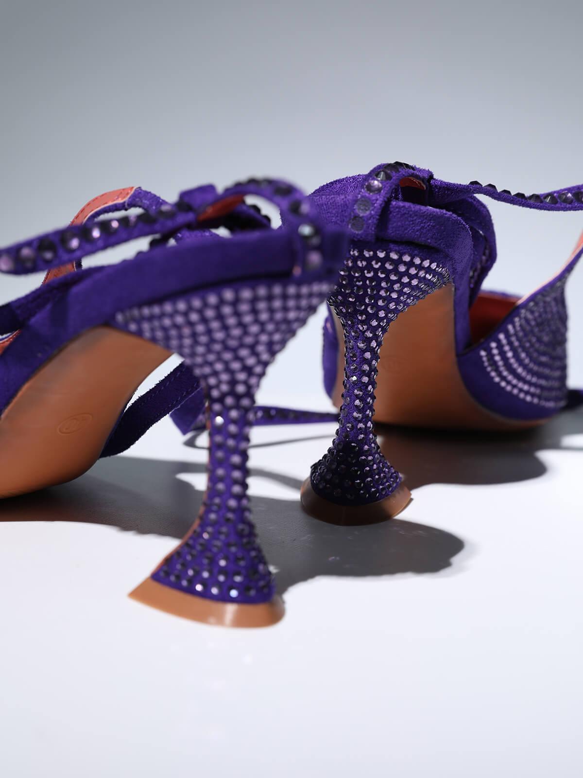 Rhinestone Heels In Purple