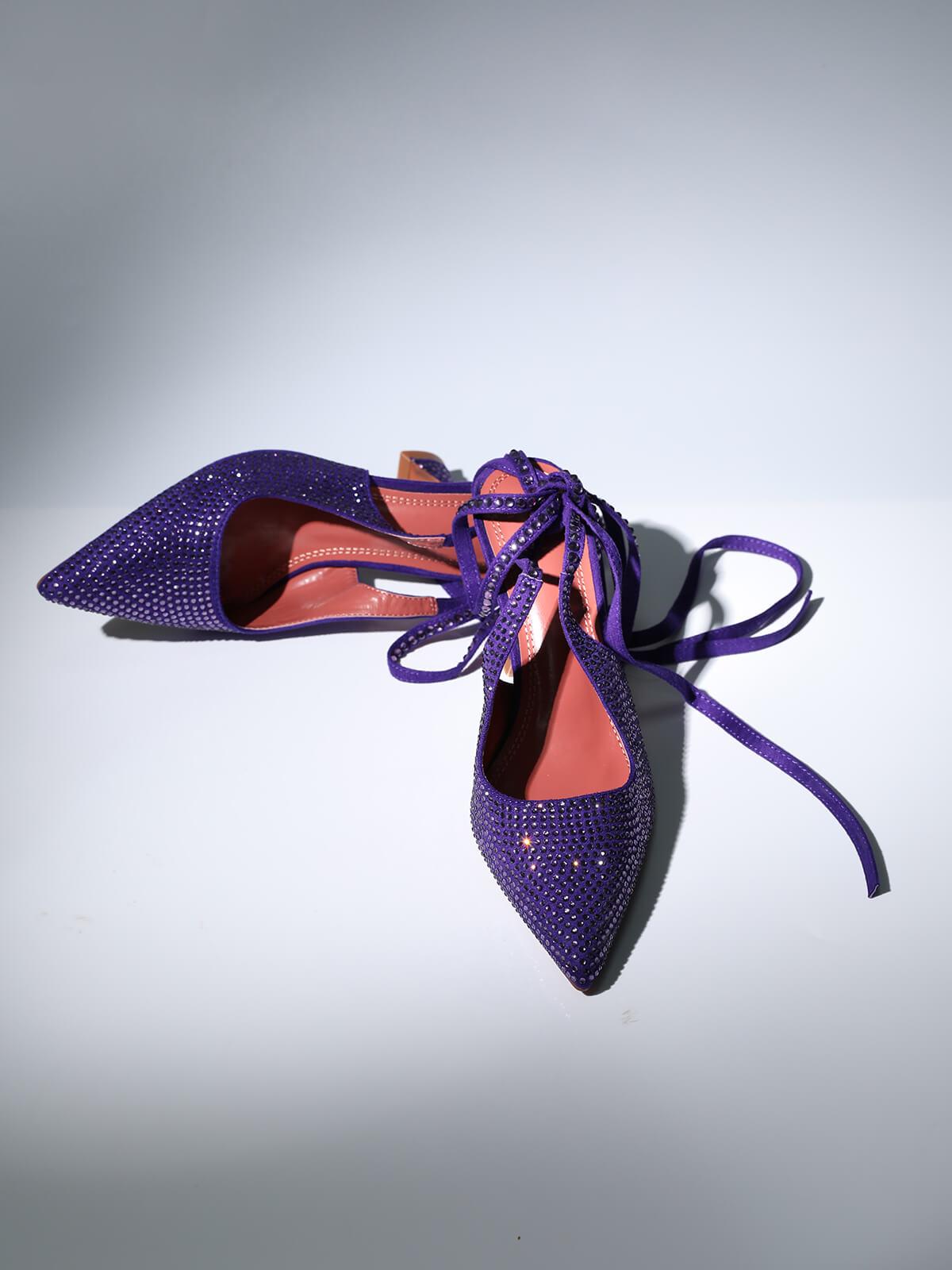 Rhinestone Heels In Purple