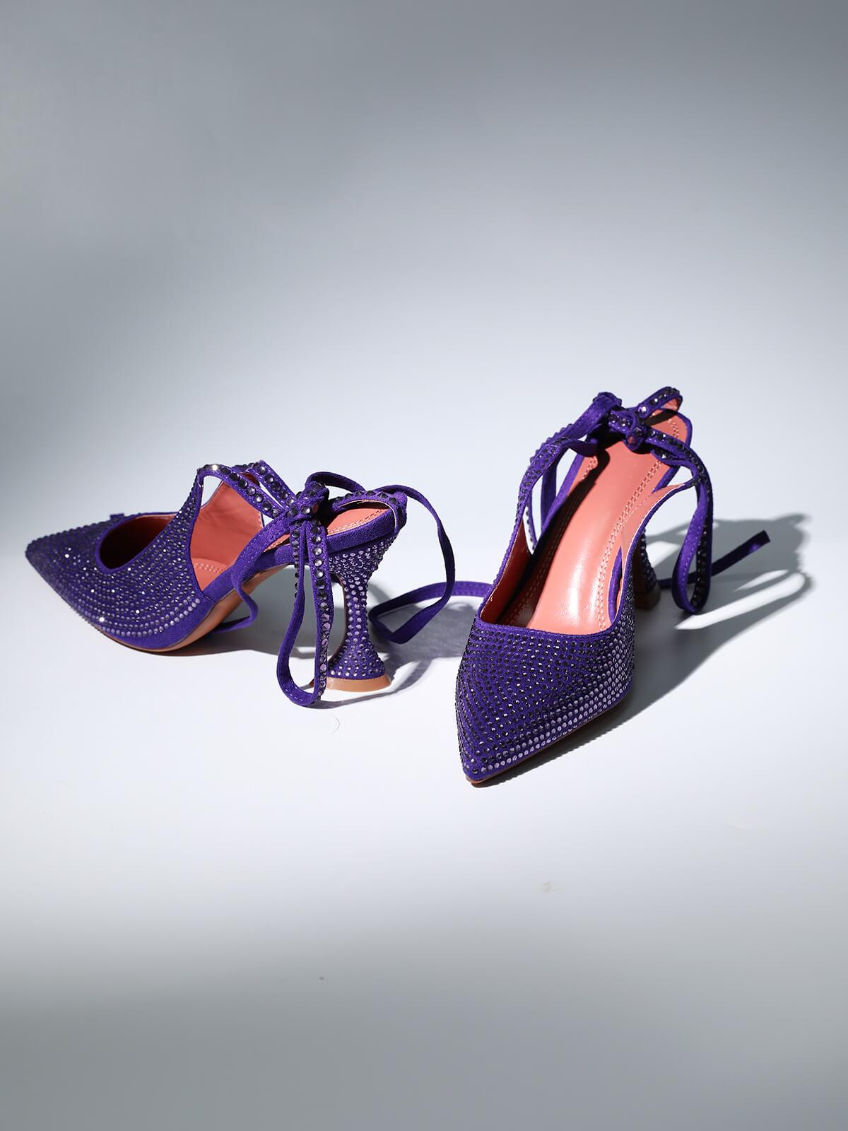 Rhinestone Heels In Purple