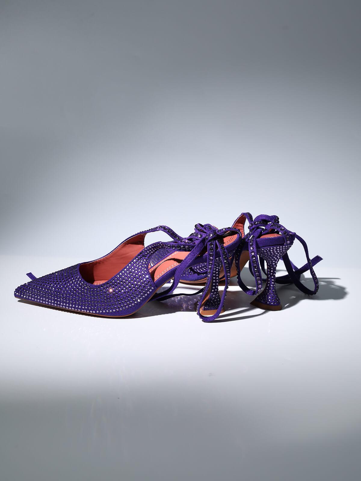 Rhinestone Heels In Purple