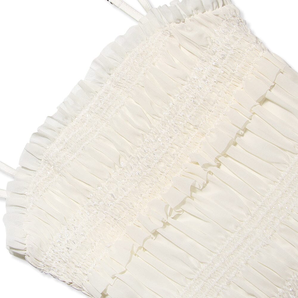 IVORY SEQUIN PLEAT MAXI DRESS styleofcb