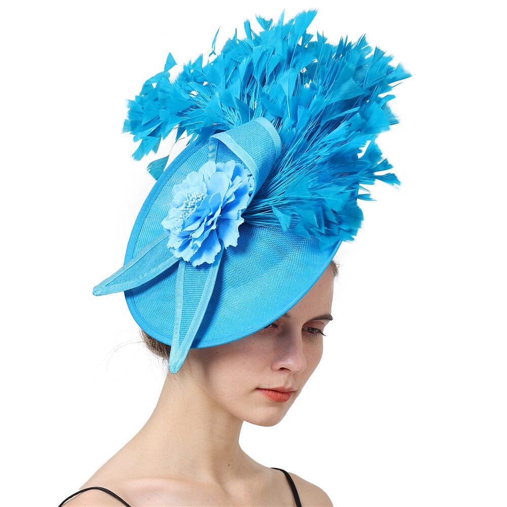 BLUE ELEGANT FEATHER FASCINATORS styleofcb