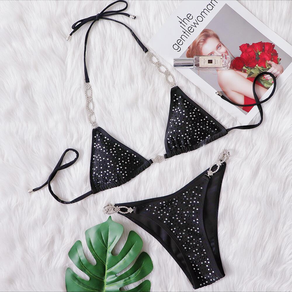 RHINESTONE BIKINI TWO PIECE SET-Swimwear-Oh CICI SHOP
