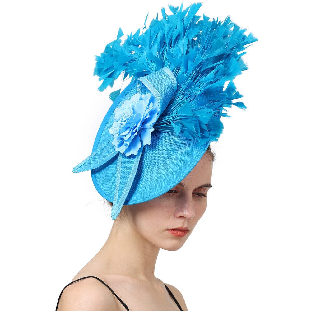 BLUE ELEGANT FEATHER FASCINATORS styleofcb