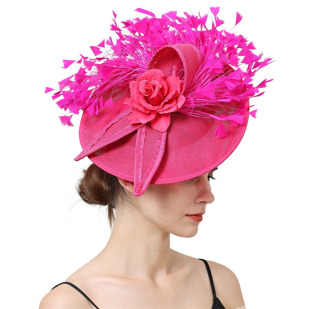PINK ELEGANT FEATHER FASCINATORS styleofcb