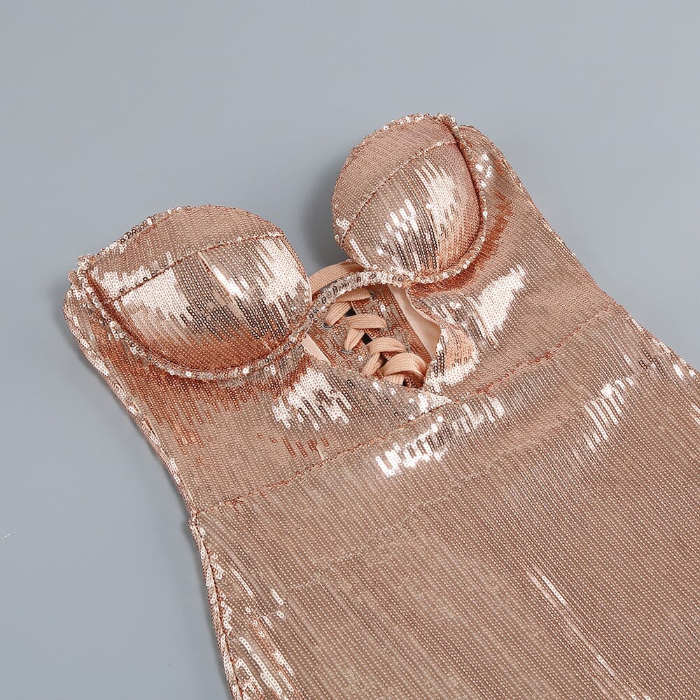 STRAPLESS SEQUIN MAXI DRESS Dresses Oh CICI