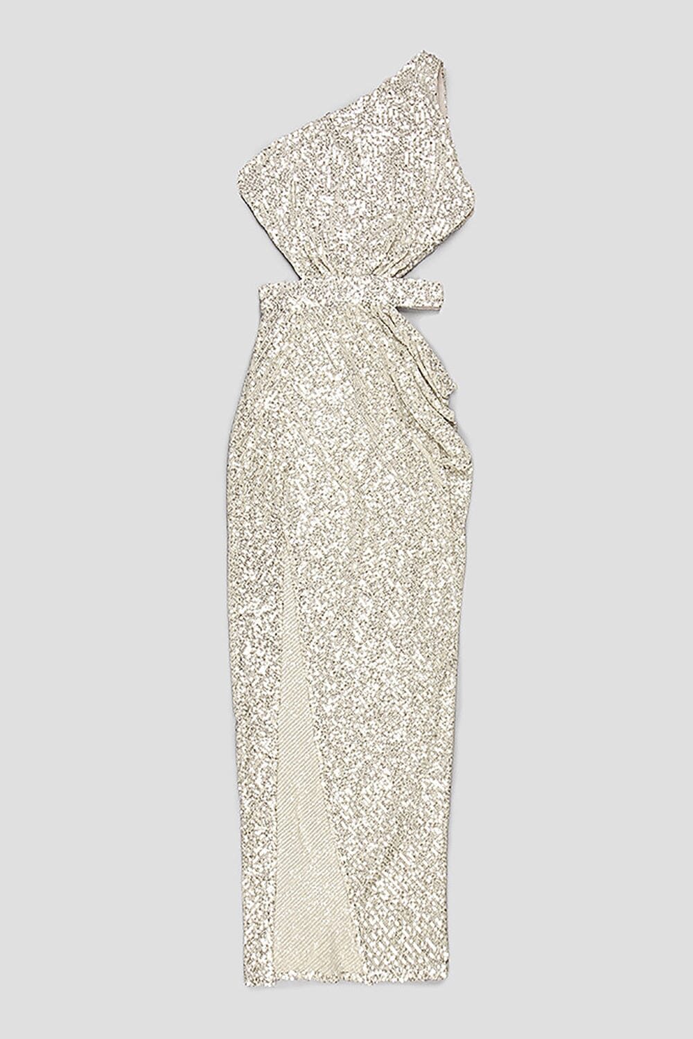 ONE-SHOULDER SEQUINS CUT OUT SPLIT MAXI DRESS Sequins Dress Oh CICI