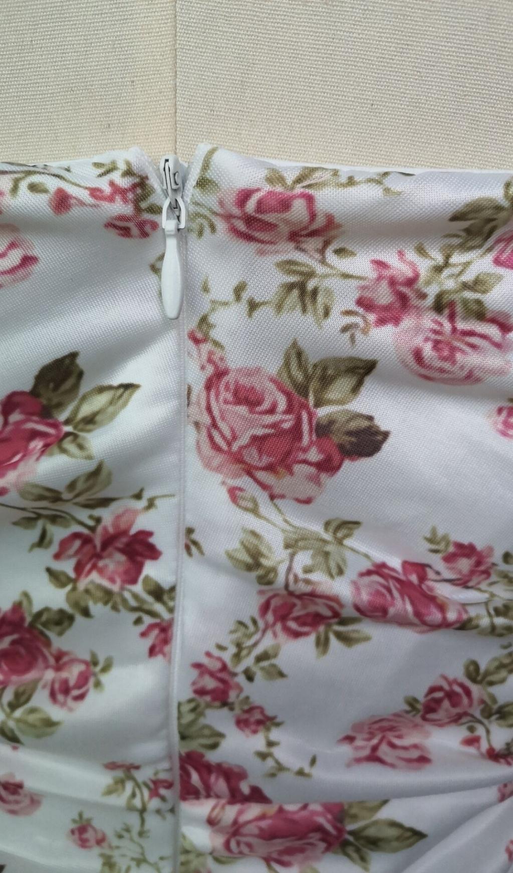 ROSE PRINT SATIN MINI DRESS