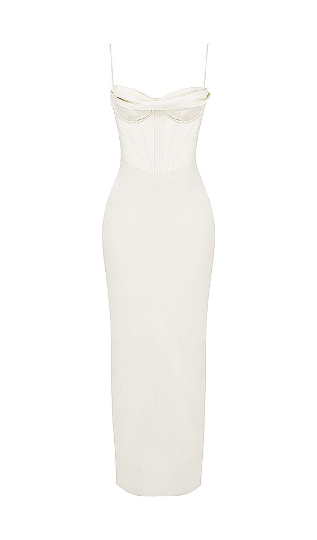 SATIN CORSET MAXI DRESS IN IVORY Dresses styleofcb