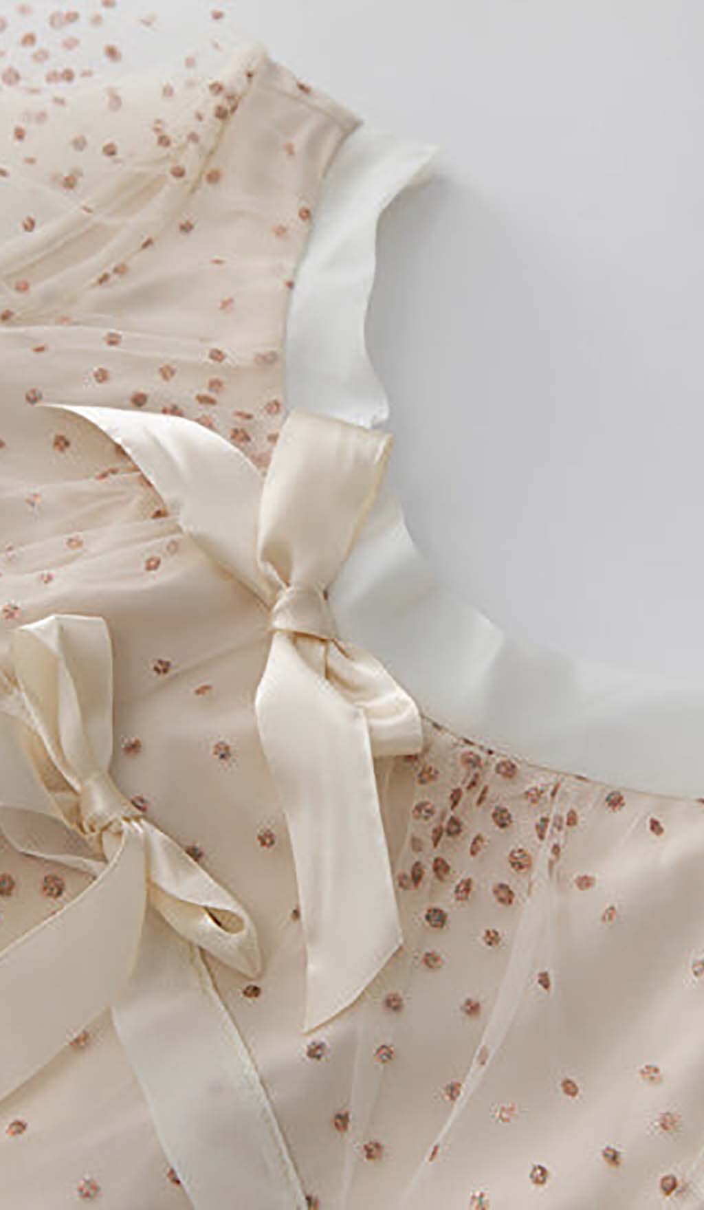 SEQUIN BOW DETAILED MAXI DRESS IN WHITE DRESS STYLE OF CB