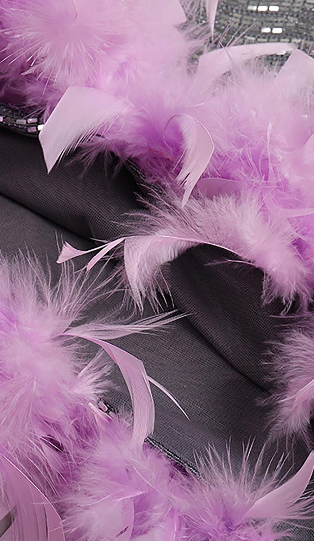 SEQUIN FEATHER HIGH-LOW DRESS IN SLIVER DRESS STYLE OF CB