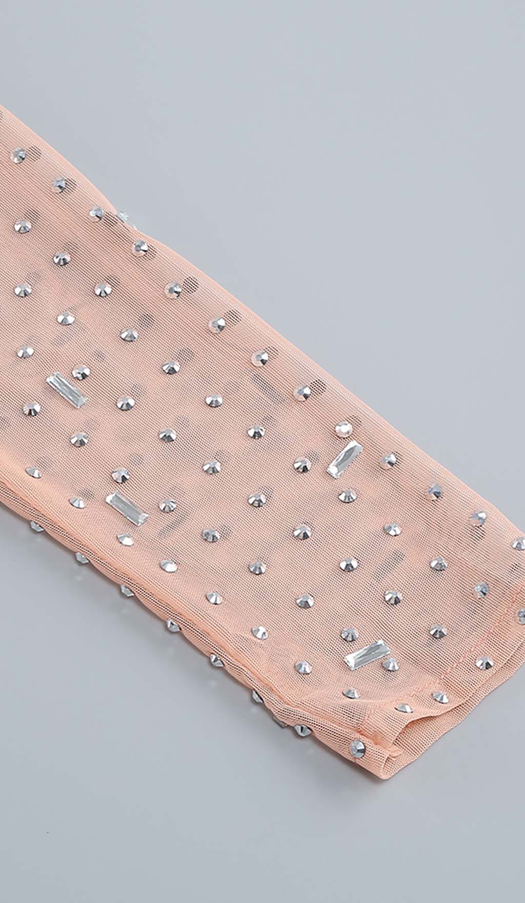 SEQUIN RHINESTONE MESH TOP IN LEAVES styleofcb