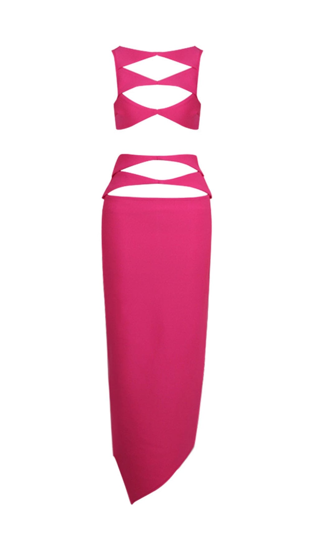 CUTOUT BANDAGE SET IN HOT PINK Sets sis label