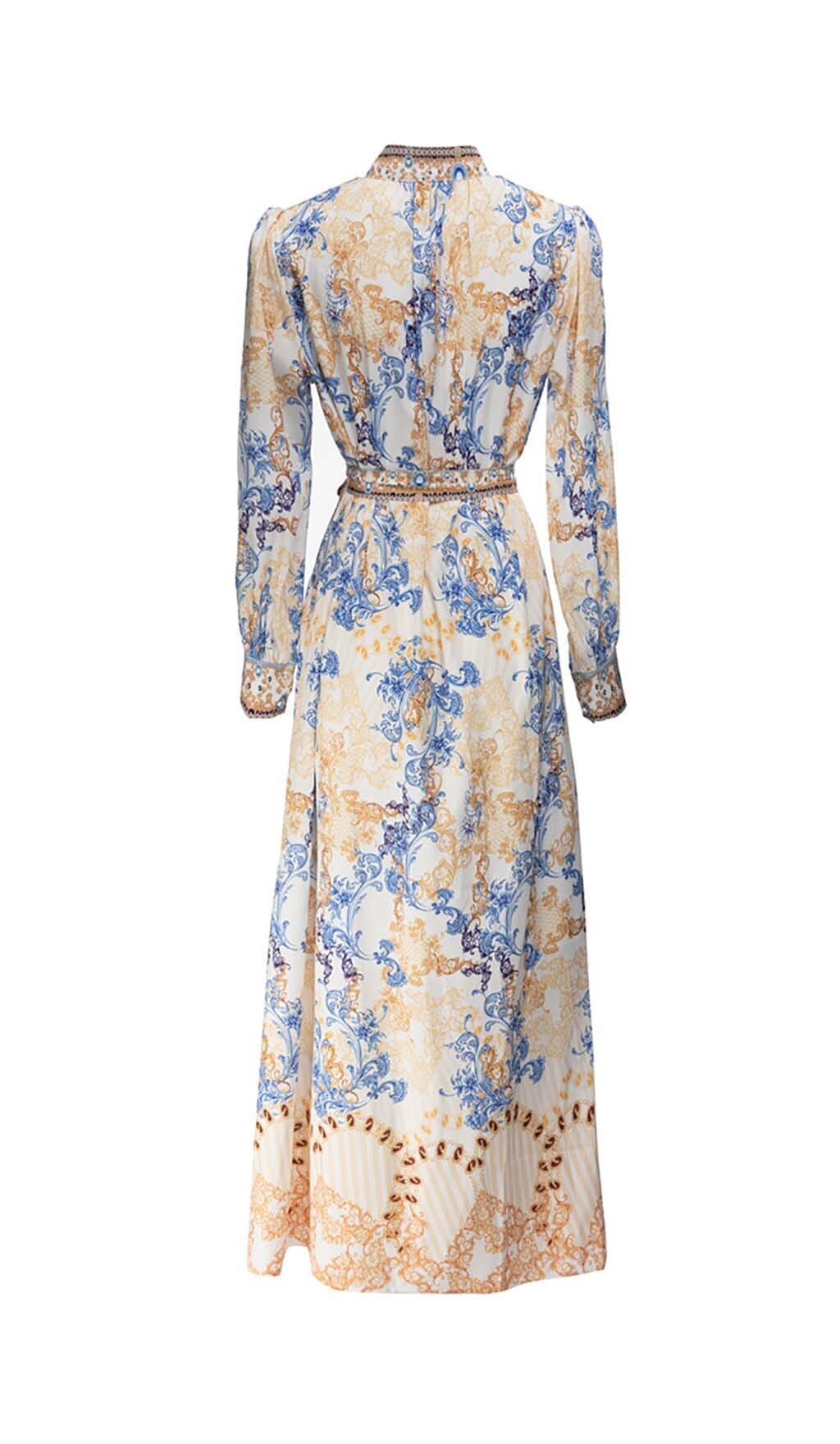 VINTAGE FLORAL FULL PRINTING MAXI DRESS DRESS STYLE OF CB