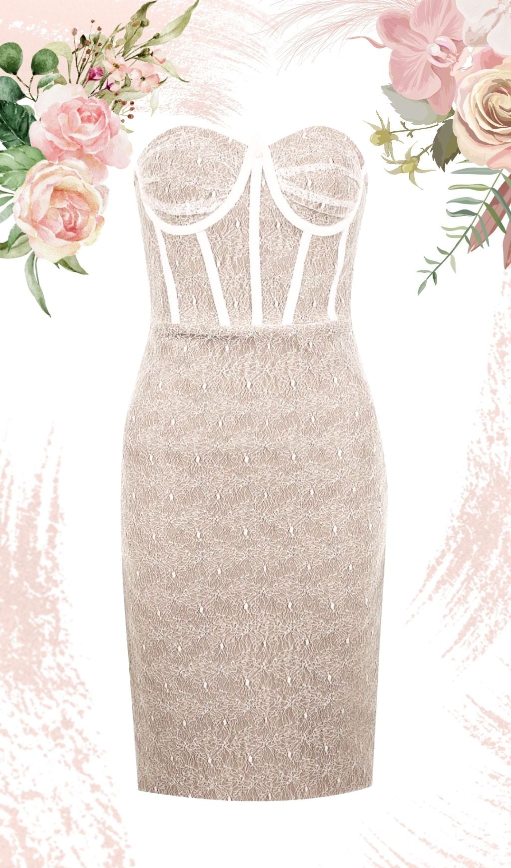 WHIRE LACE CROSET DRESS styleofcb
