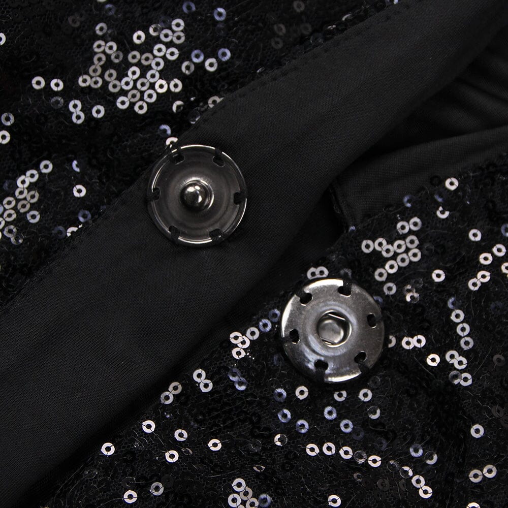 BLACK SEQUIN FEATHER TRIM BLAZER DRESS Dresses styleofcb