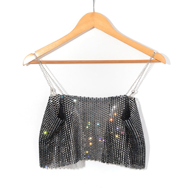 BLING CHAIN CRYSTAL CROP TOP