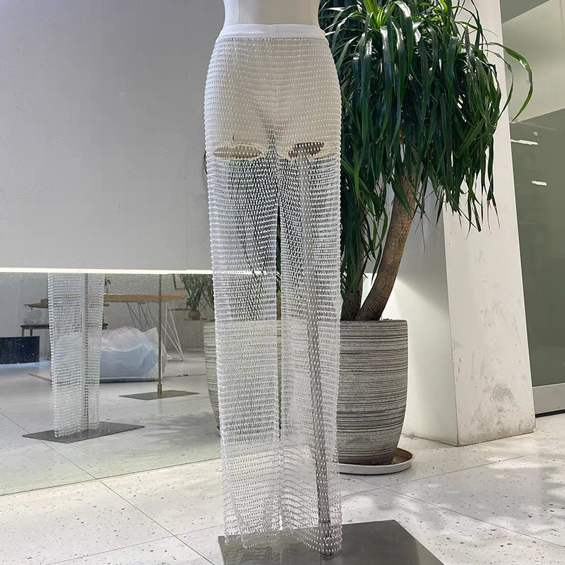 BLING STRAIGHT WIDE LEG PANTS