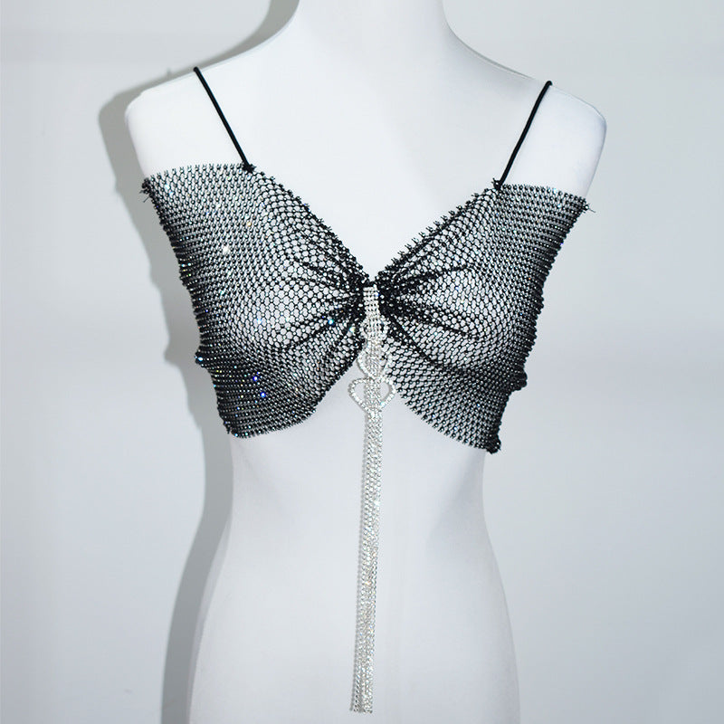 BLING RHINESTONE TASSEL VEST