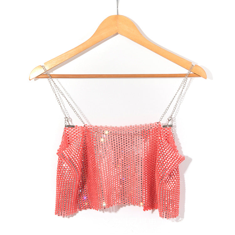 BLING CHAIN CRYSTAL CROP TOP