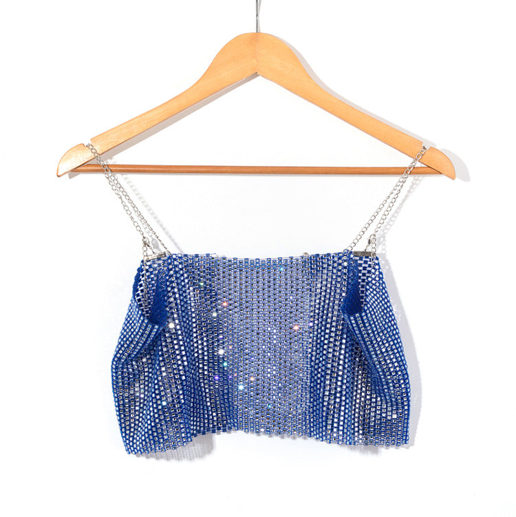 BLING CHAIN CRYSTAL CROP TOP