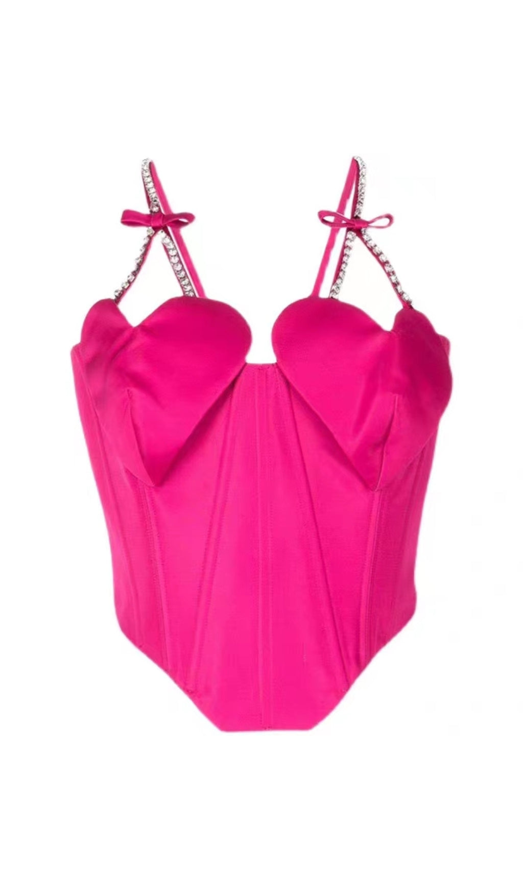 PATCHWORK DIAMOND HEART TWO PIECE SET IN HOT PINK