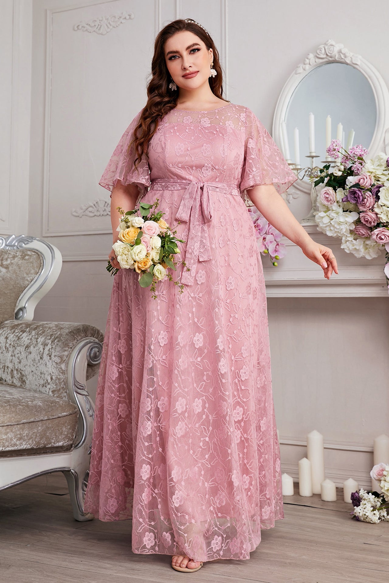 Rosalyn Lace-Up Maxi Dress