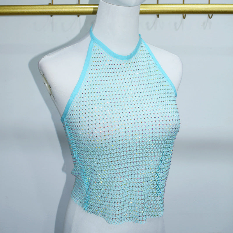 BLING CRYSTAL HALTER TOP