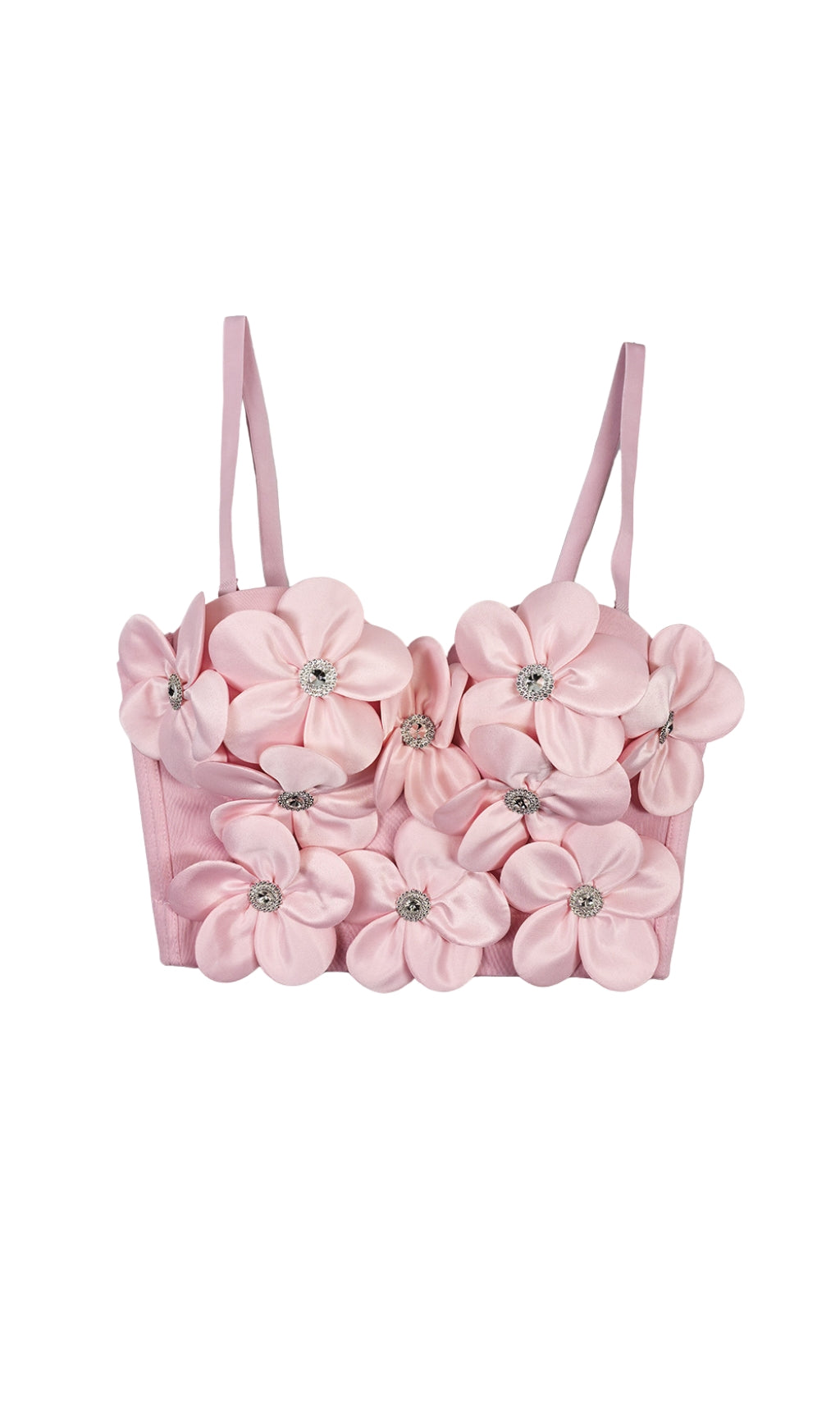 Flower embellished top in pink
