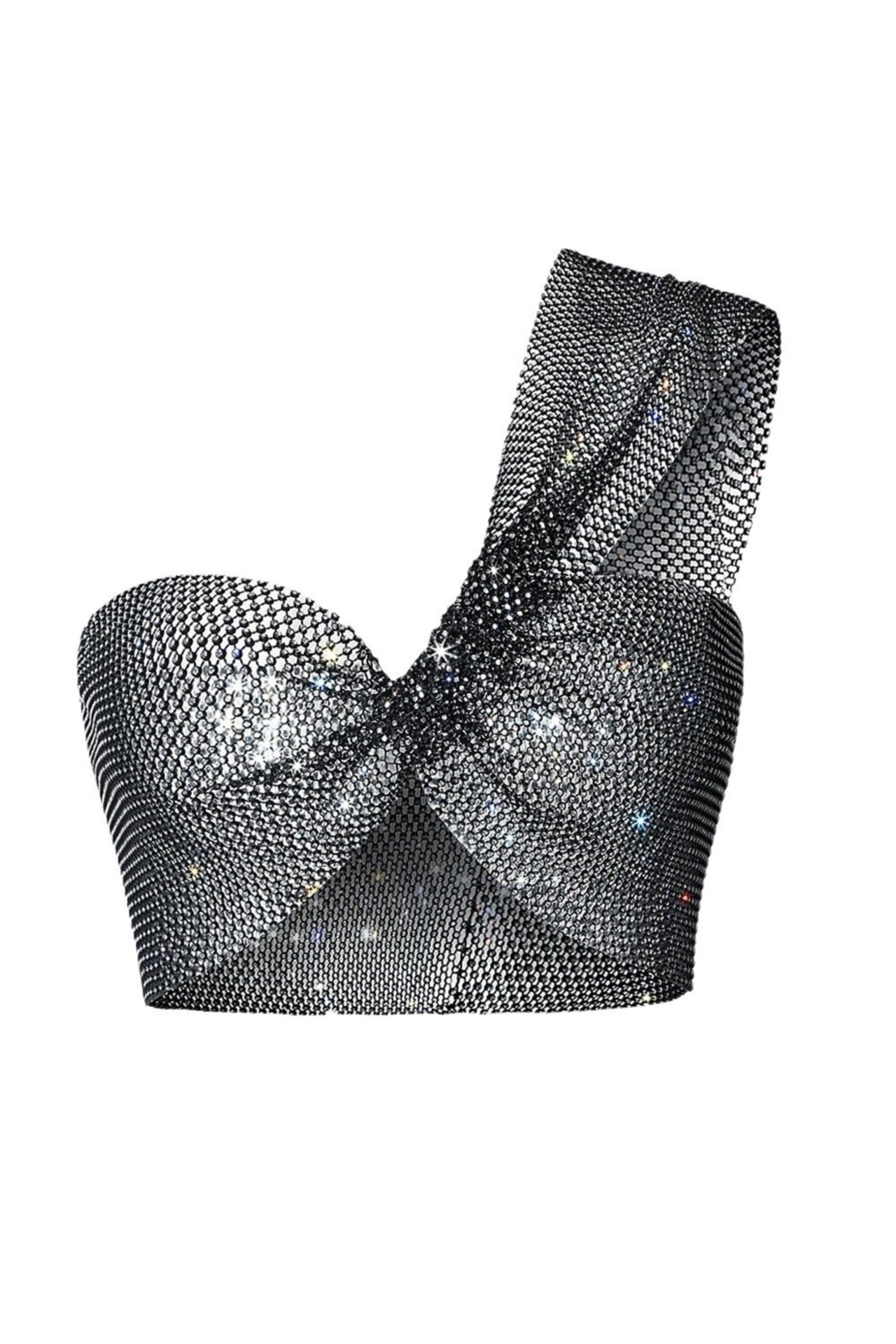 Mesh diamond black top