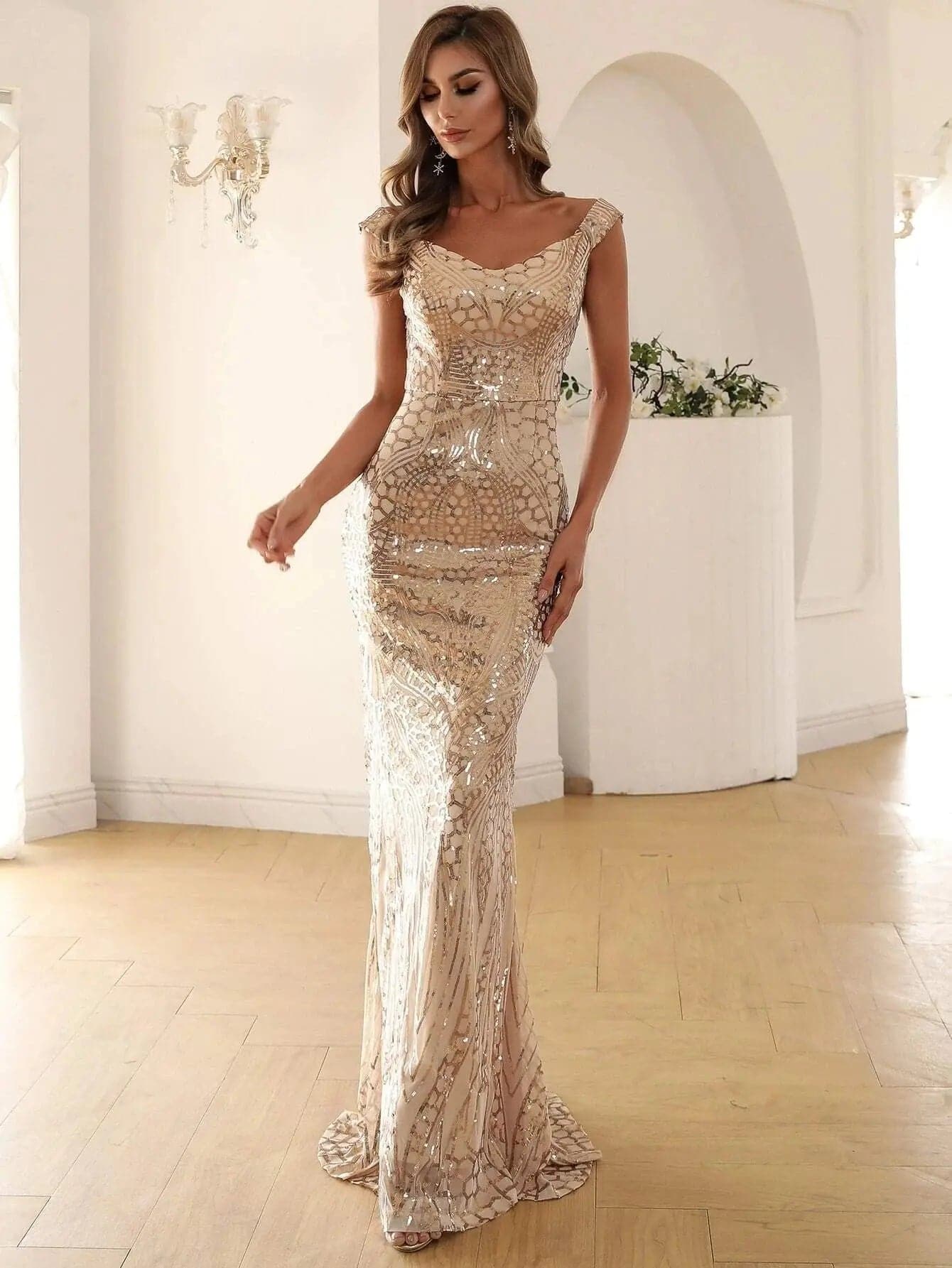 Off Shoulder Evening Dress