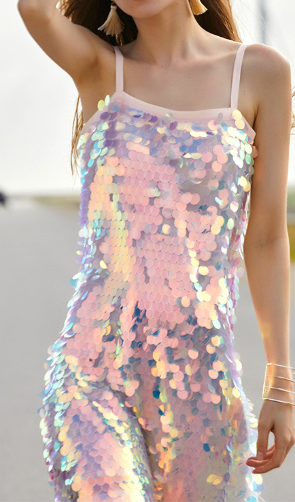 Sequin embellished mini dress