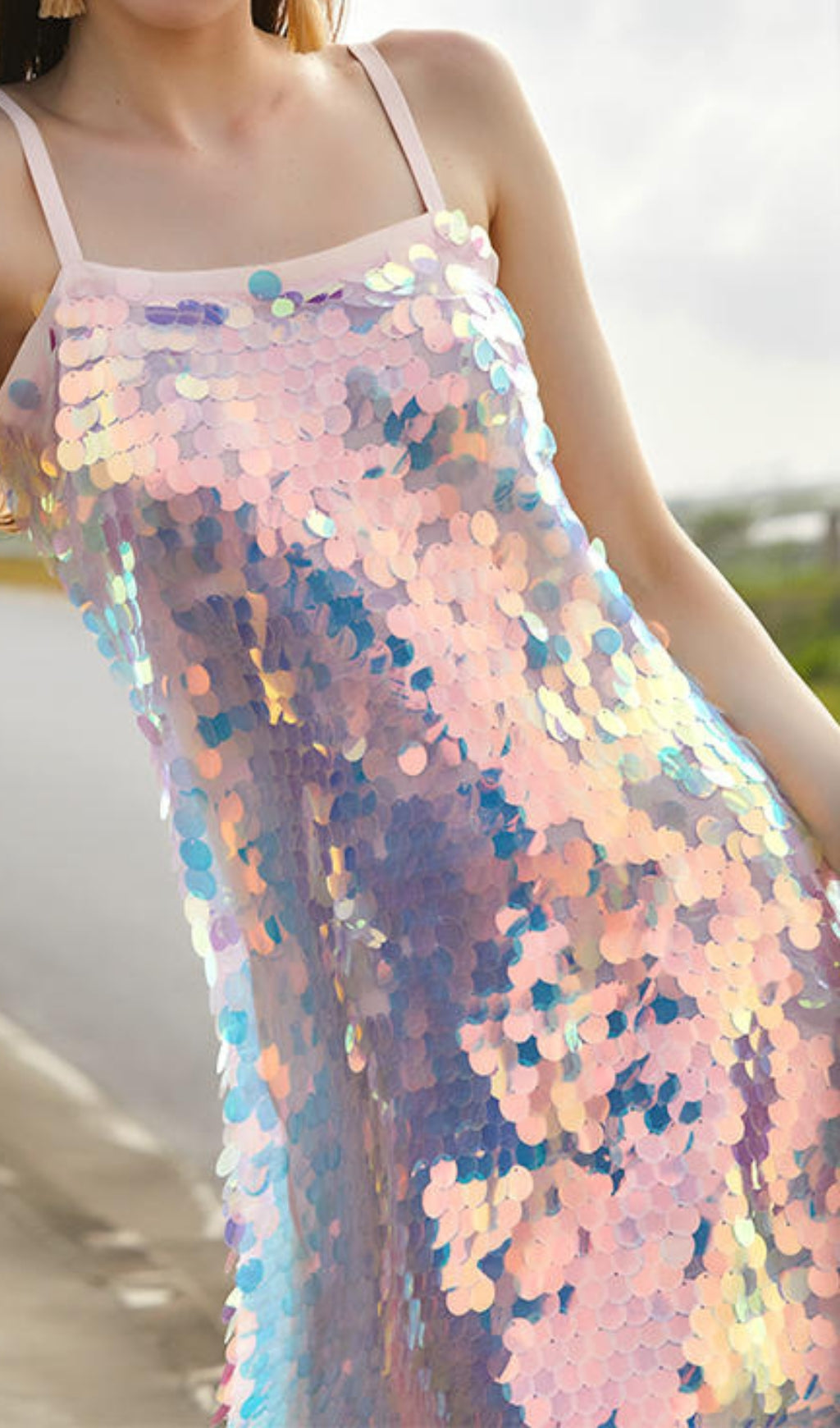 Sequin embellished mini dress
