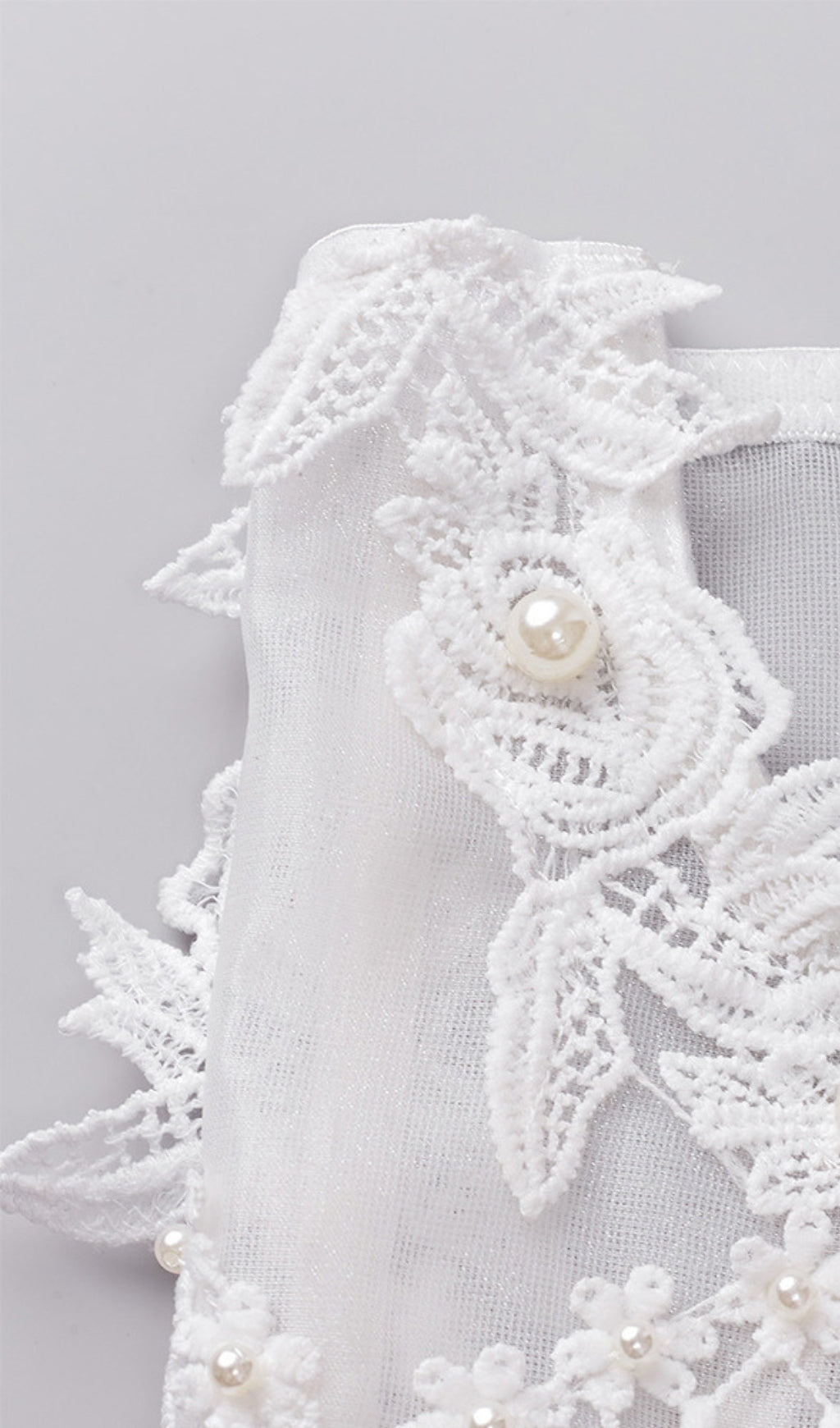 Pearl embellished corset top in white