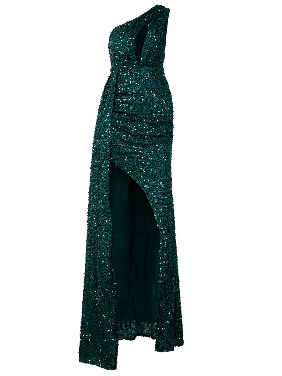 Cutout Ribbon Sequin Cocktail Dress