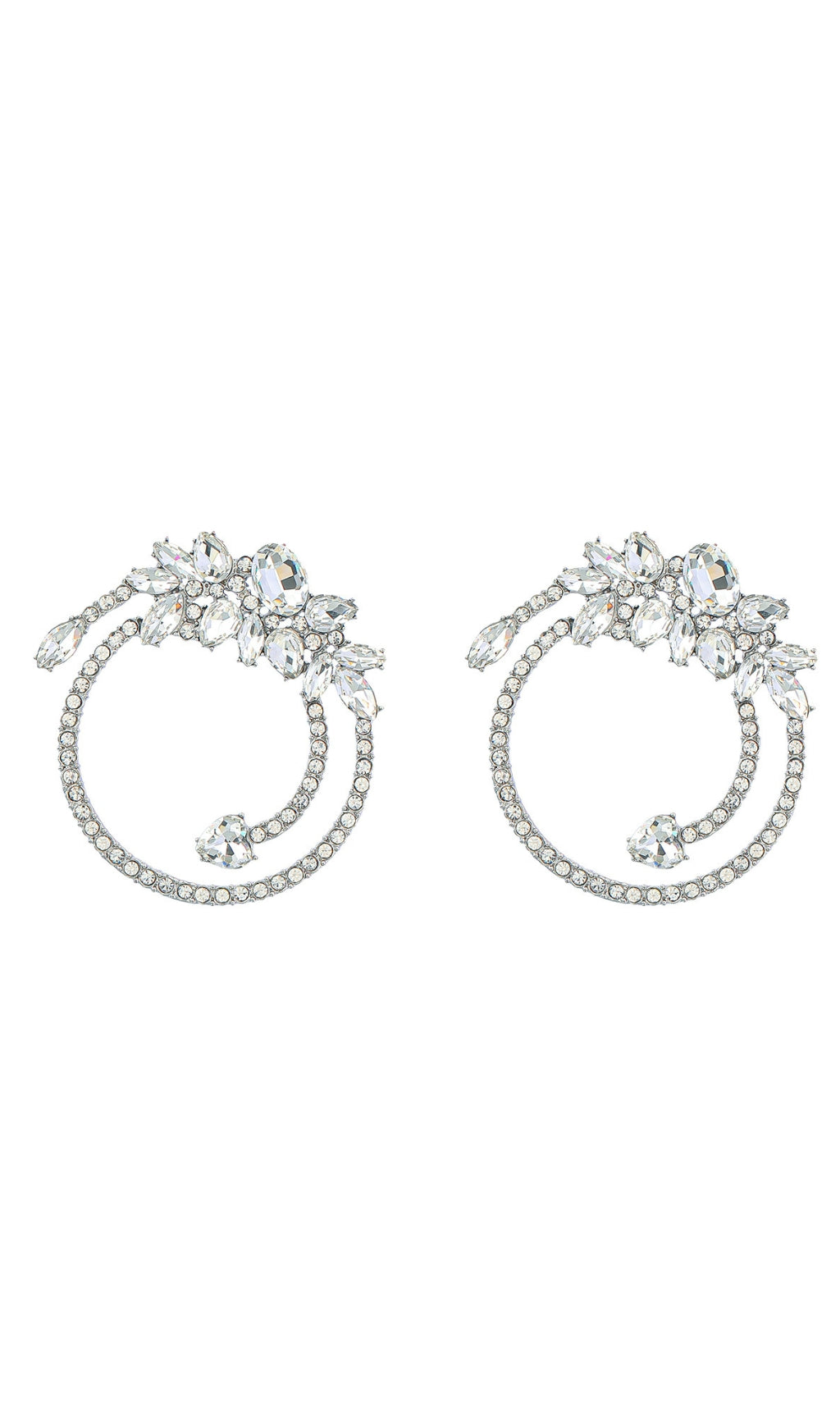 OPAL CRYSTAL CIRCLE EARRINGS IN WHITE