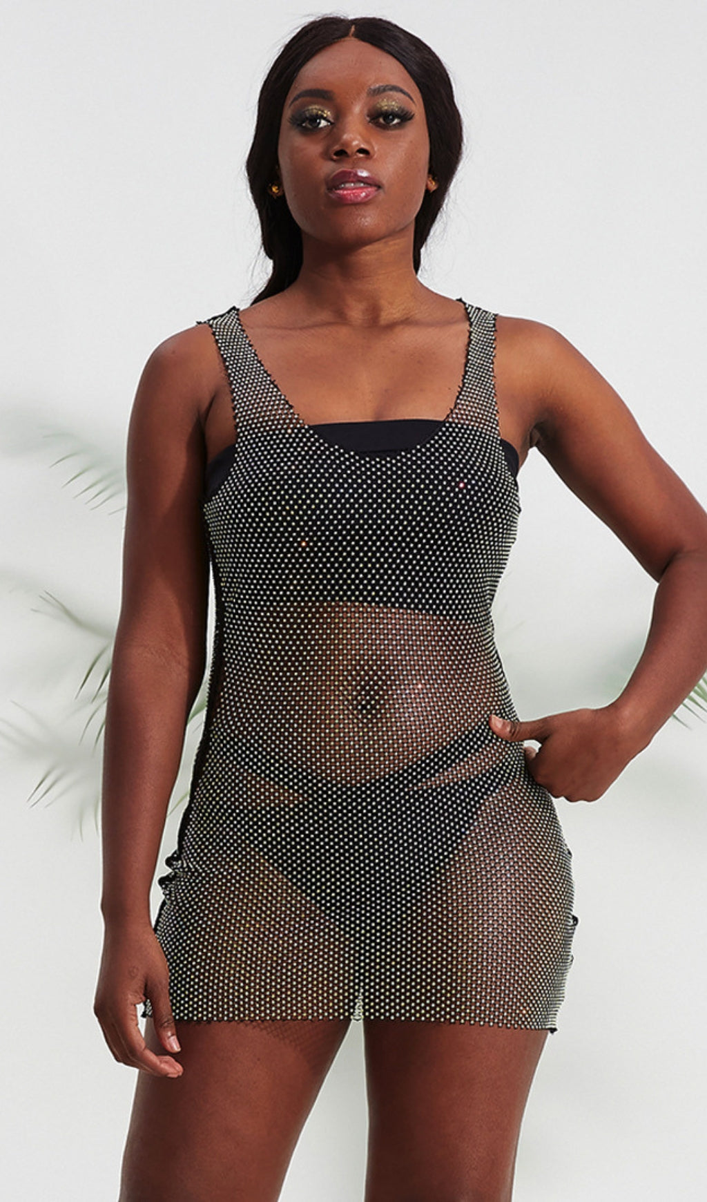 BLING STRAPPY BODYCON MINI DRESS