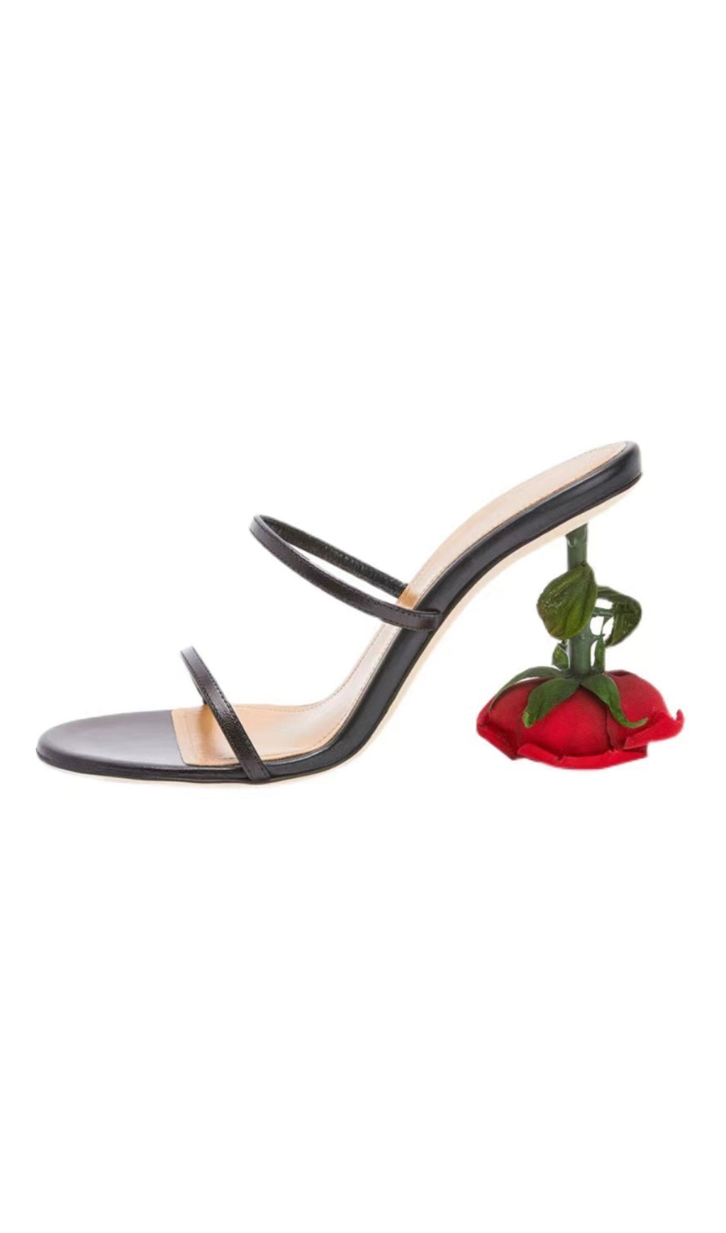 ROSE HEELS IN BLACK