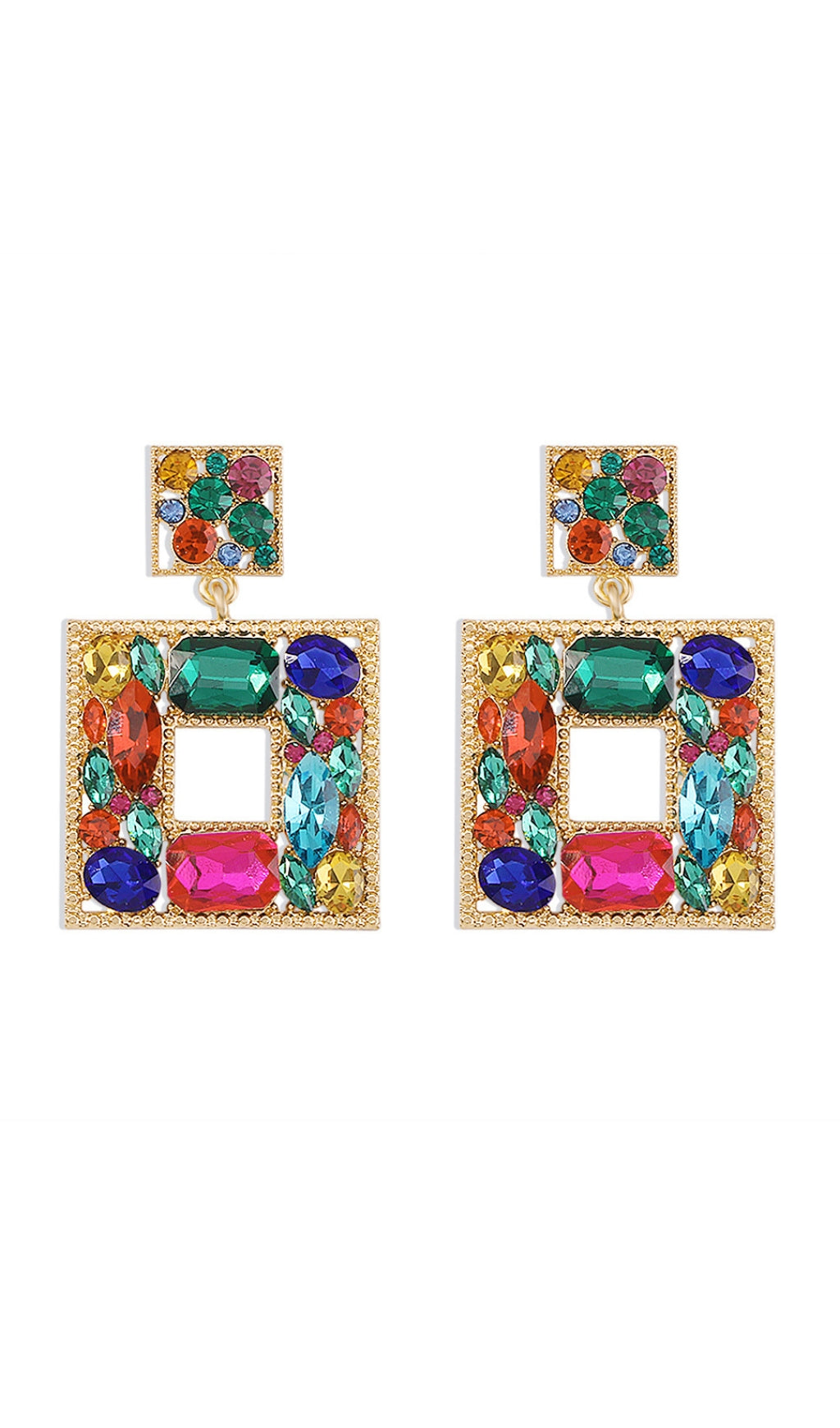GEM DOOR KNOCKER STATEMENT EARRINGS