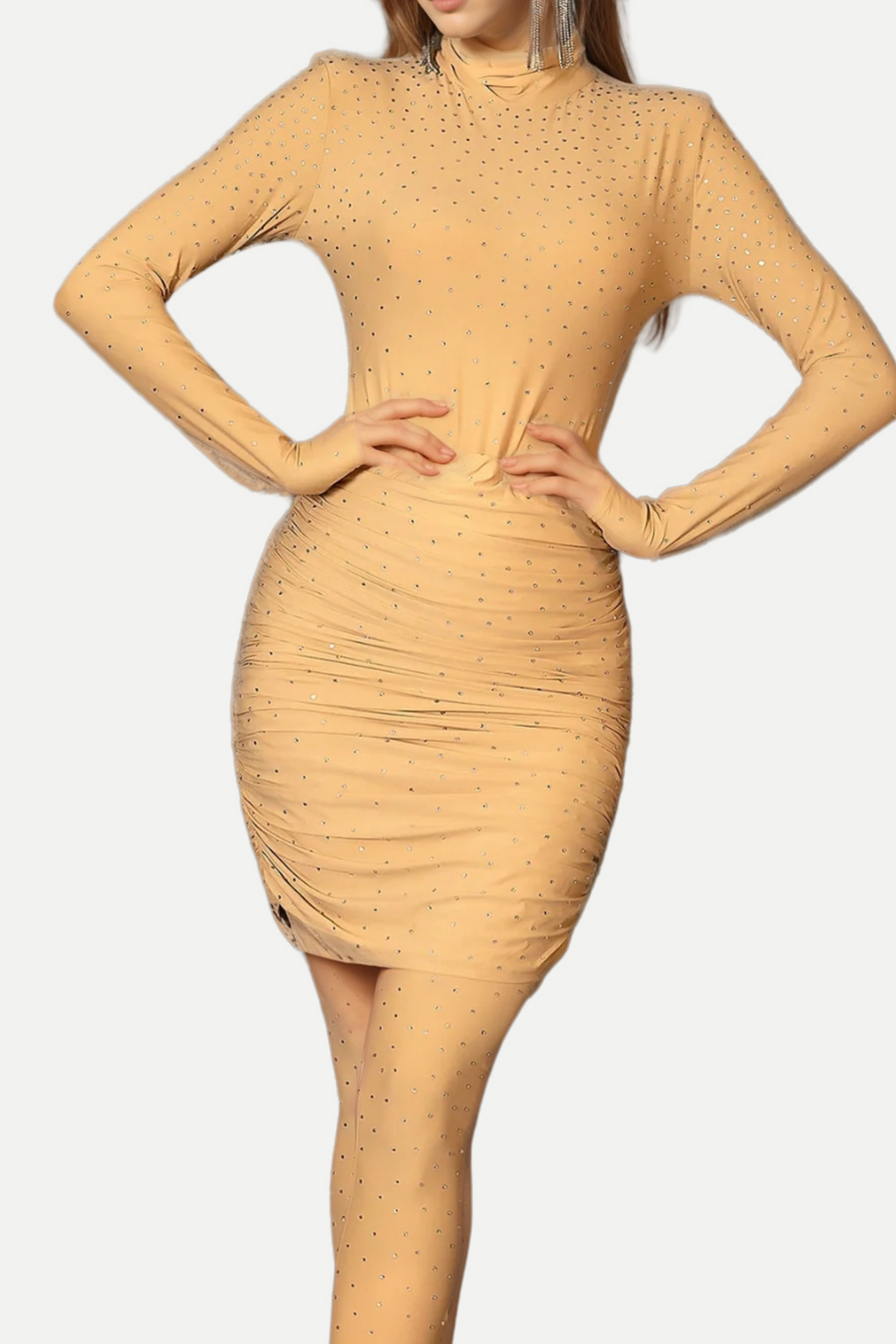 BELEN NUDE RHINESTONE THREE PIECE SET