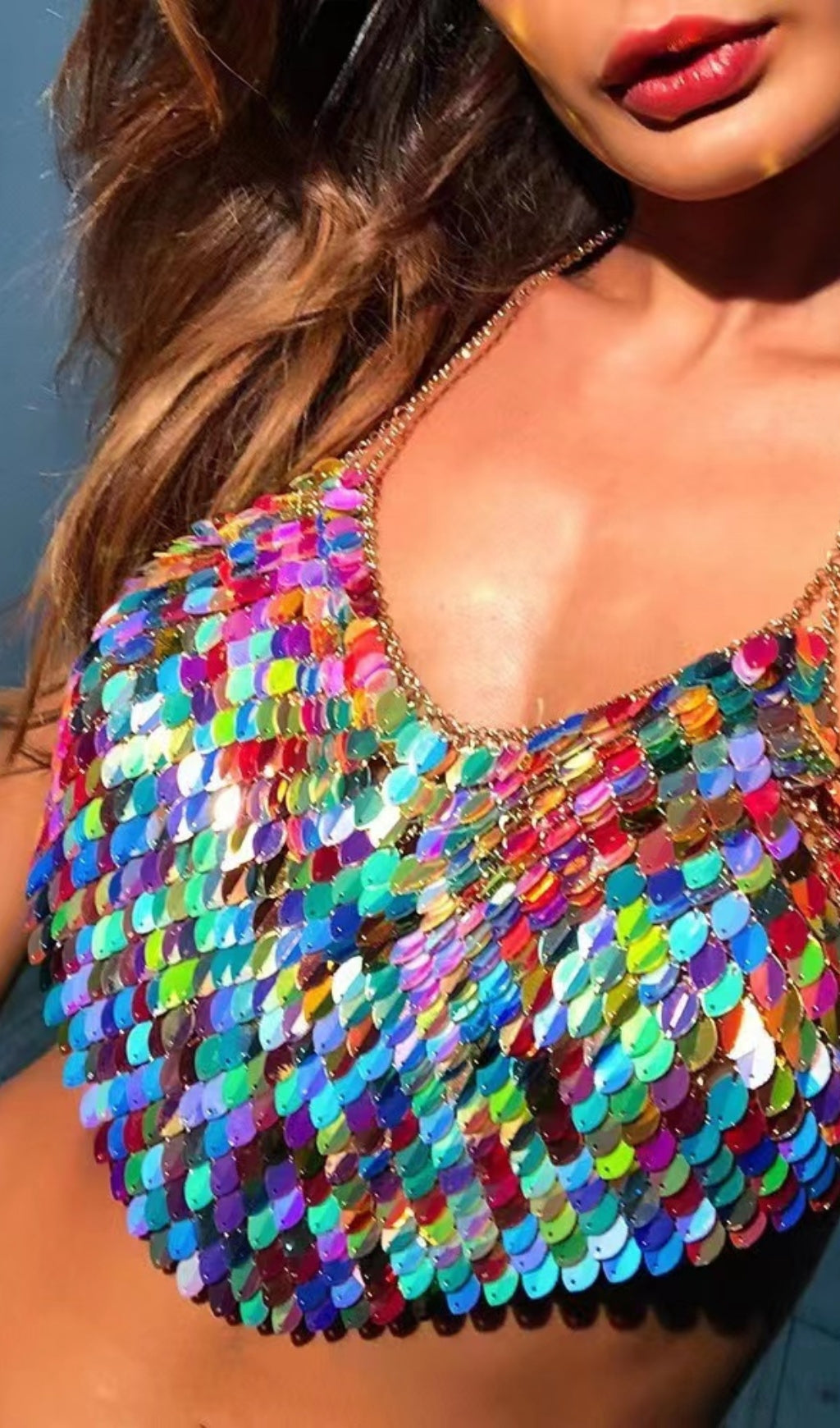 SEQUIN TOP IN MULTI