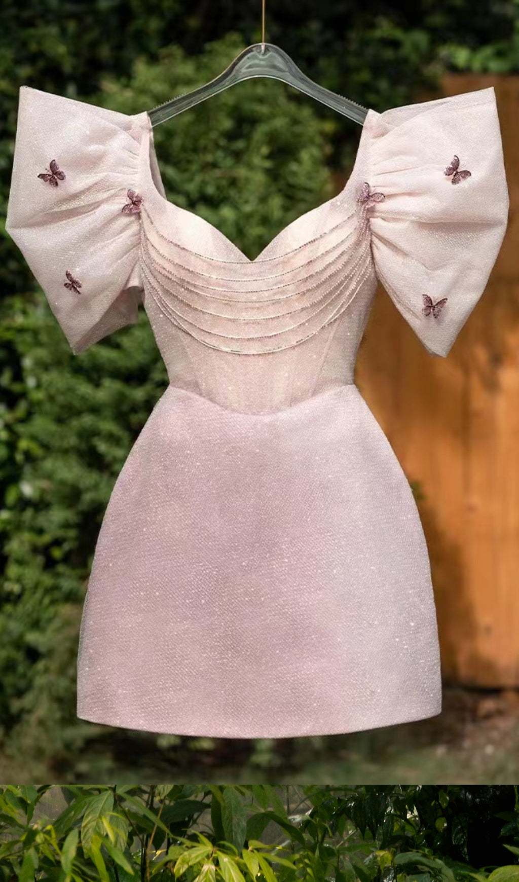 SEQUIN PUFF SLEEVE MINI DRESS IN PINK