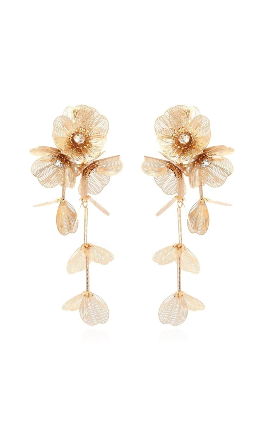 GLOD ALLOY FLOWER EARRINGS