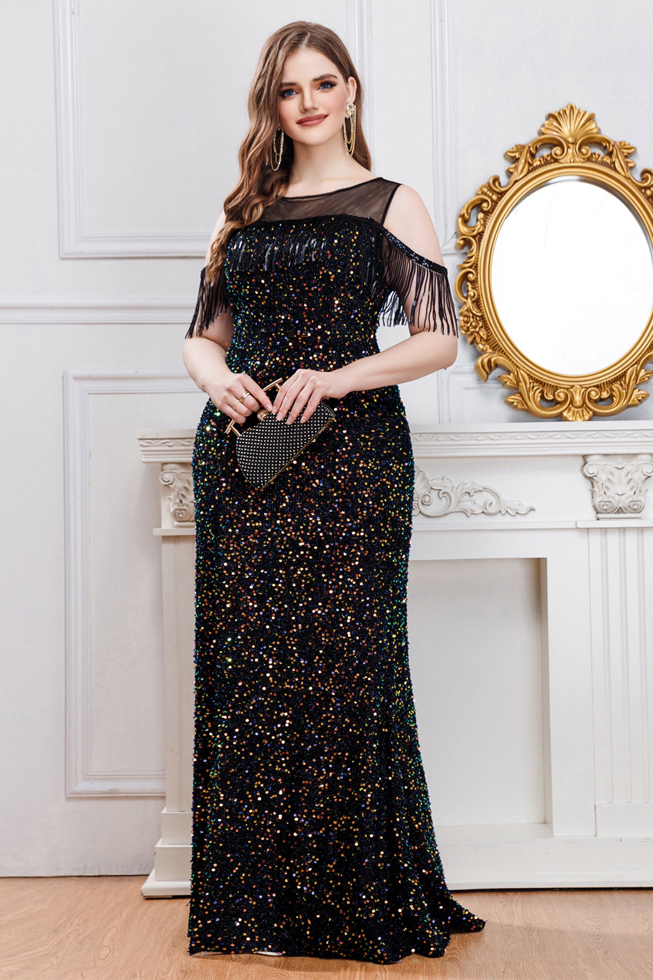 Rafaela Fringed Sequined Maxi Dress