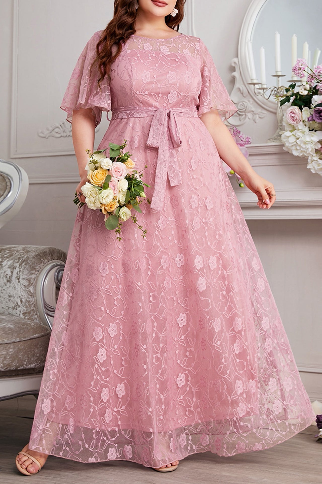 Rosalyn Lace-Up Maxi Dress