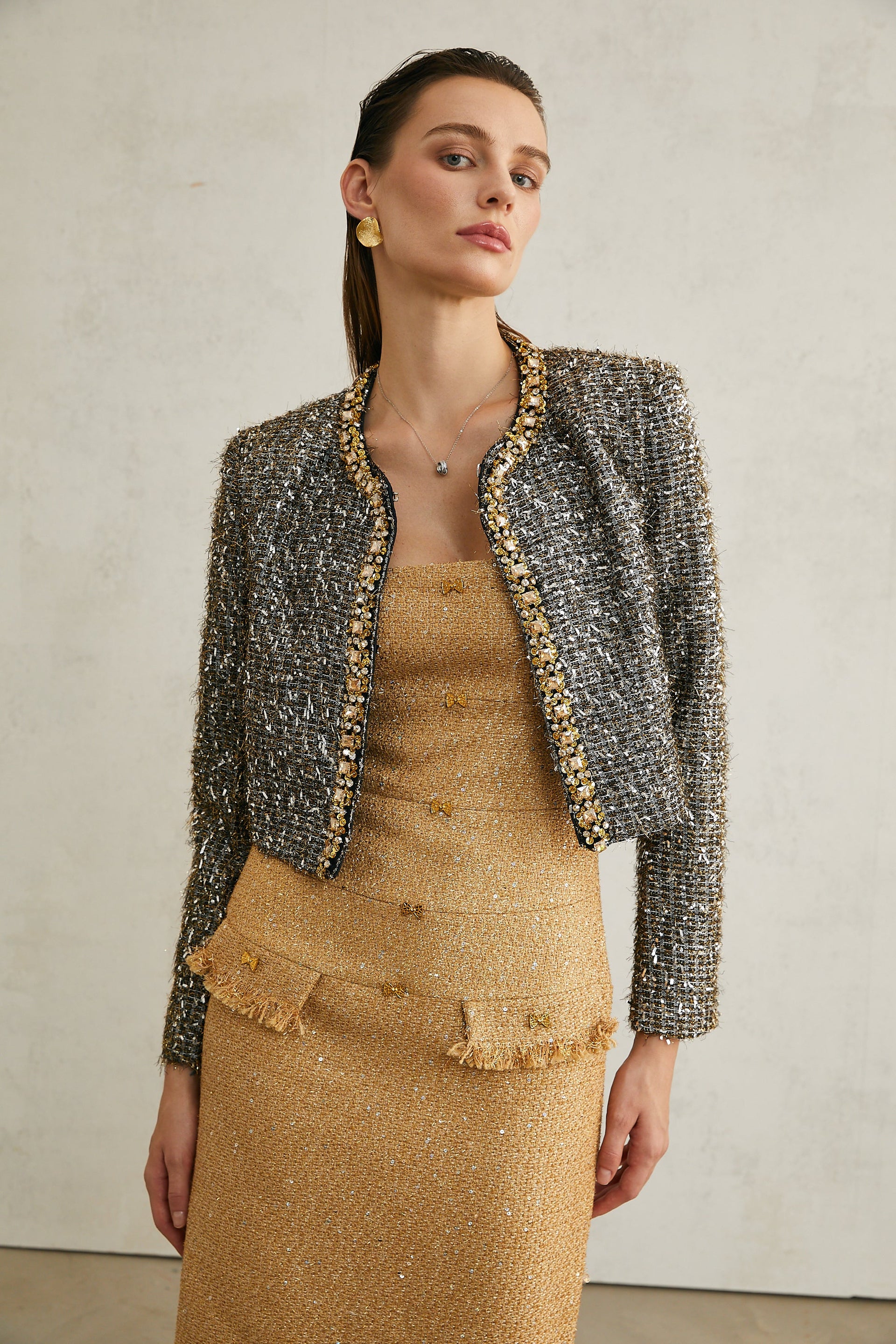 Ariane crystal-embellished fringe jacket